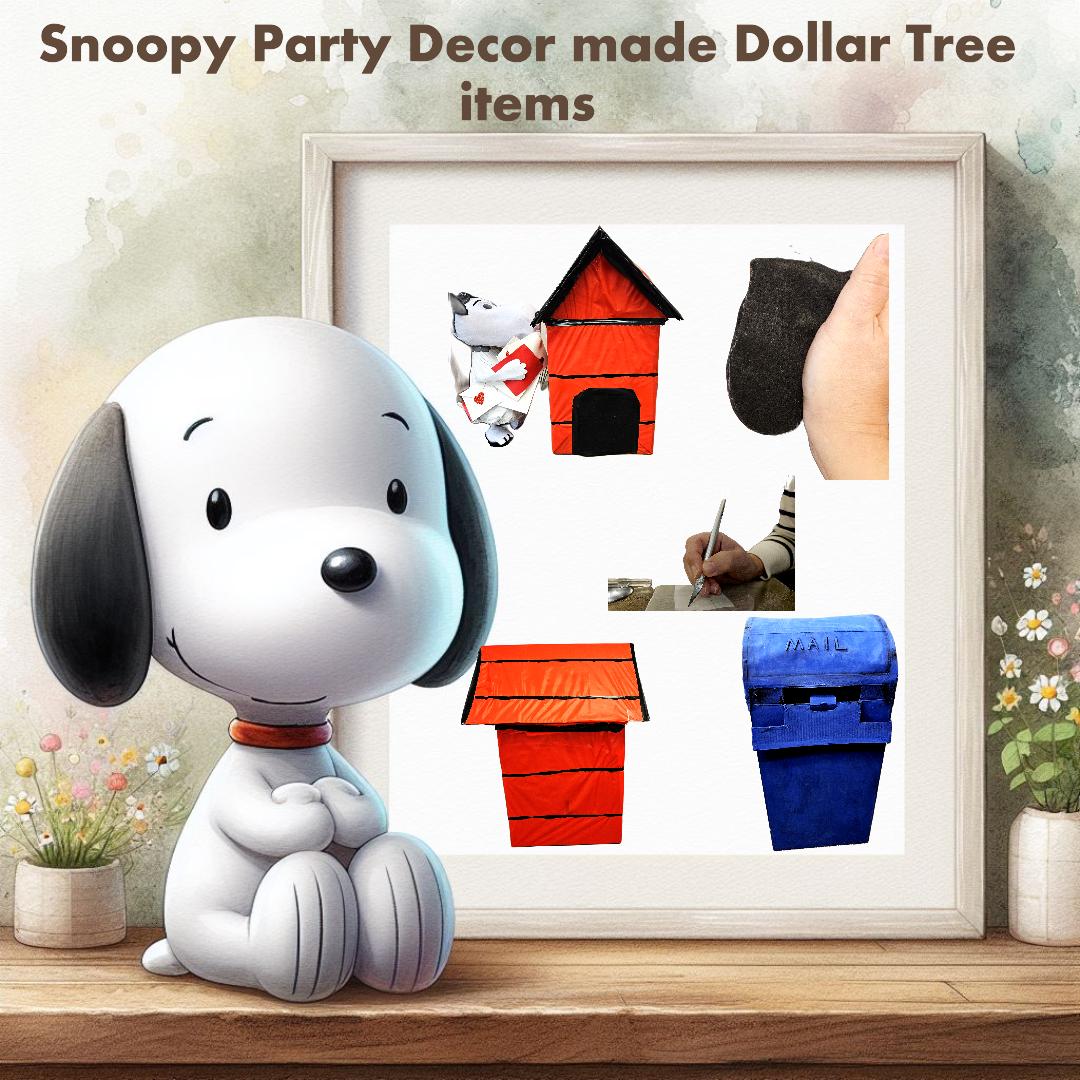 Snoopy Party Decor with all Dollar Tree