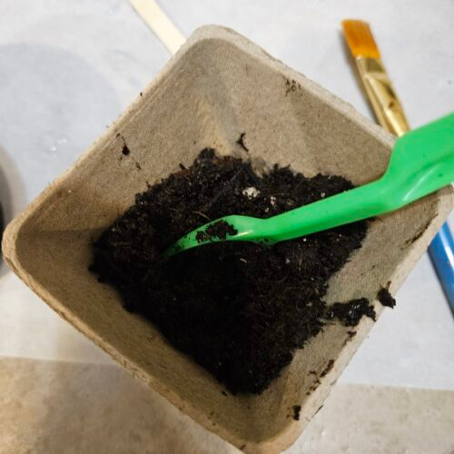 Dirt and coffee grounds for the zen display