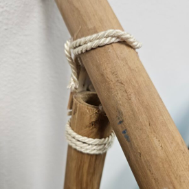 Bamboo pole withSimple ribbon rope for fountain