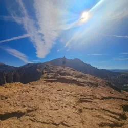 Discover the majestic view walking to the top shoulder