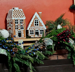 Gingerbread houses on Mantle